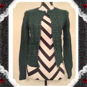 Max Studio Dark Green Open Front Cardigan